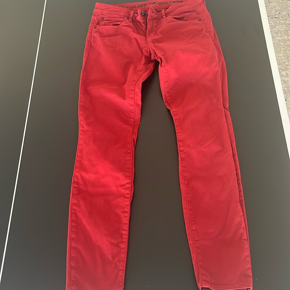Skinny red jeans, size 27